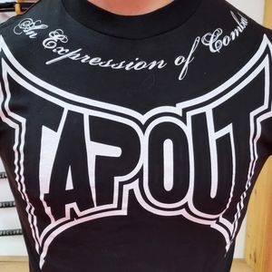 NWT TapOut 3rd Strike Design Black Tee Size Small 100% Cotton Vintage